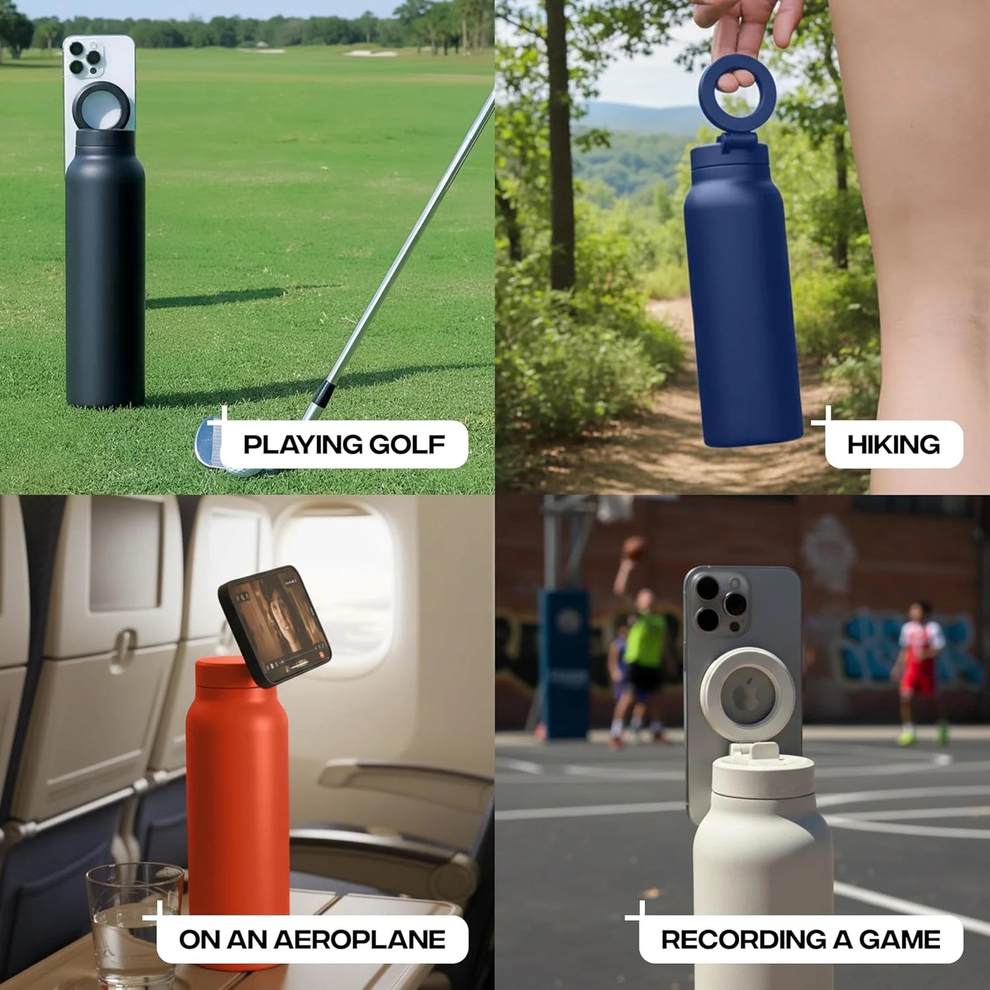 Insulated Water Bottle with Magnetic Phone Mount