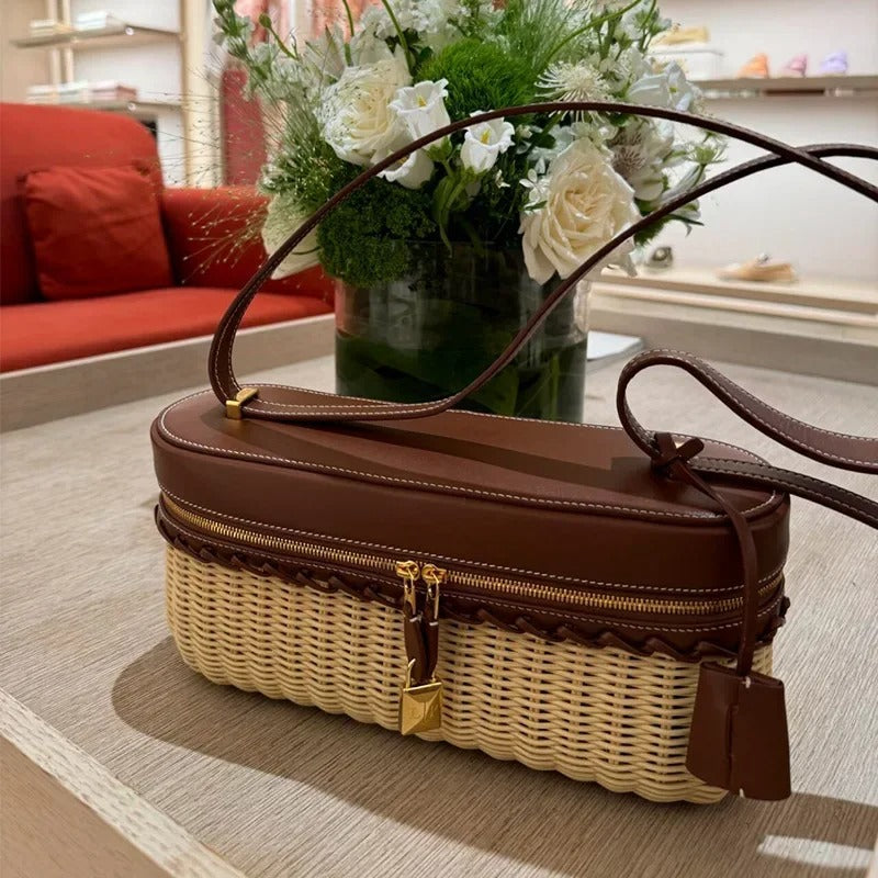 Woven Bamboo Box Bag