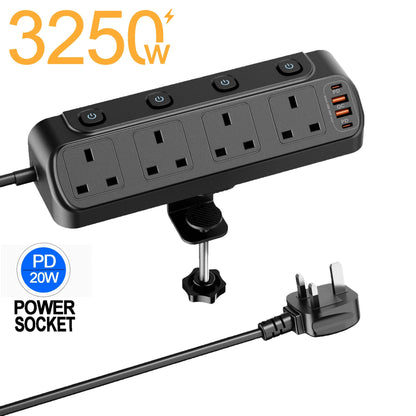 UK Desk Clamp Triangle Socket