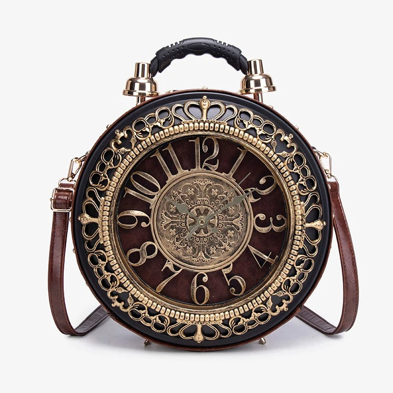 Clock-Shaped Handbag