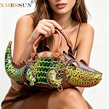 Crocodile-Shaped Handbag