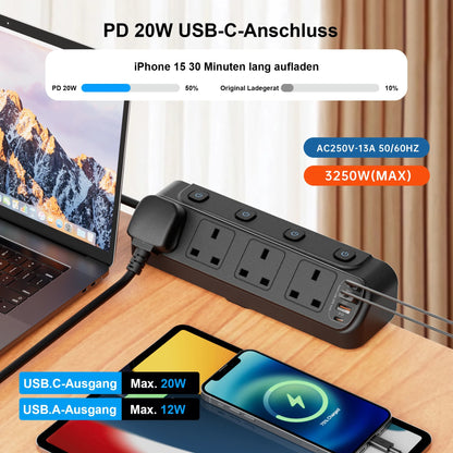 UK Desk Clamp Triangle Socket