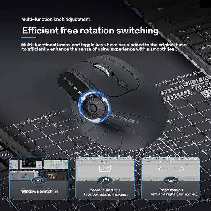 Vertical Ergonomic Mouse with Adjusting Knob