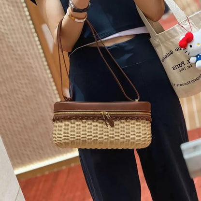 Woven Bamboo Box Bag