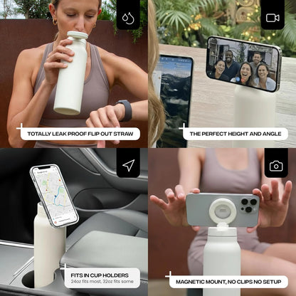 Insulated Water Bottle with Magnetic Phone Mount