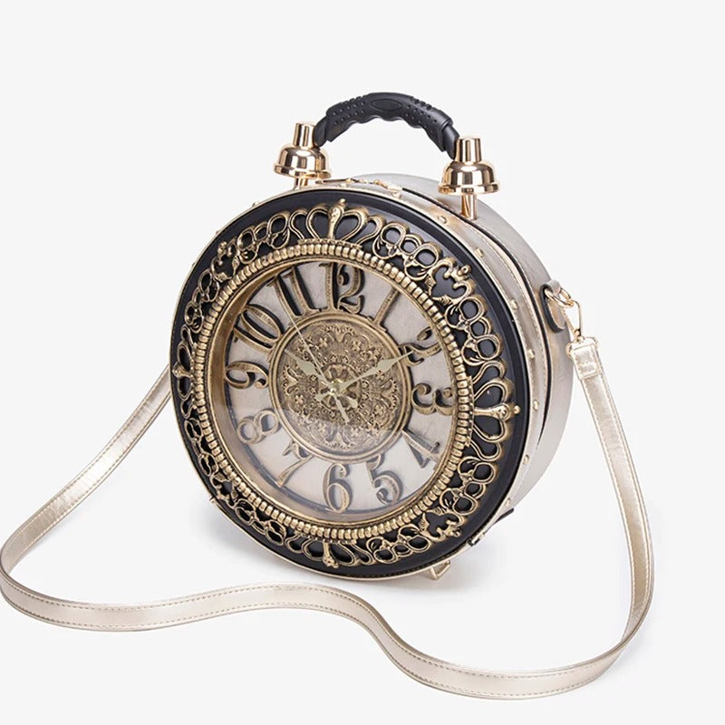 Clock-Shaped Handbag