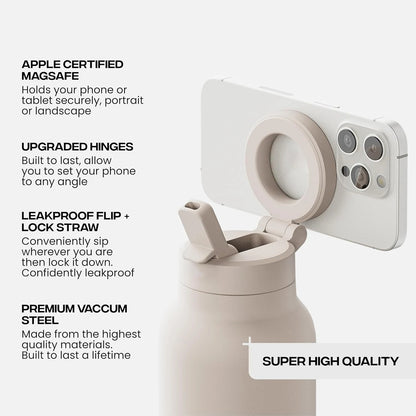 Insulated Water Bottle with Magnetic Phone Mount