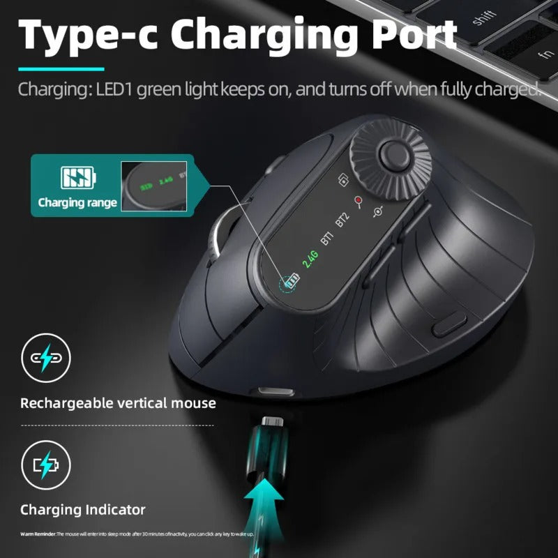 Vertical Ergonomic Mouse with Adjusting Knob