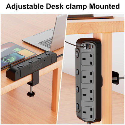 UK Desk Clamp Triangle Socket