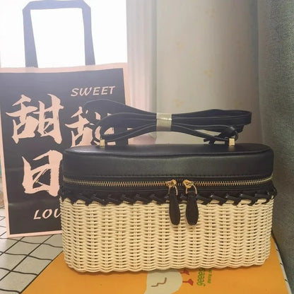 Woven Bamboo Box Bag