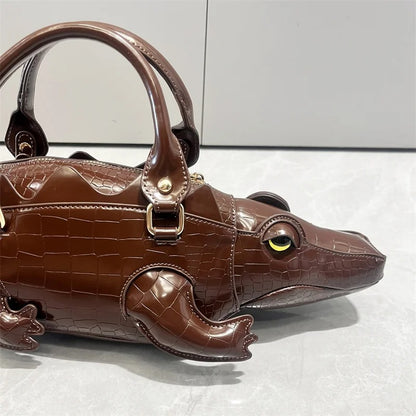 Crocodile-Shaped Handbag