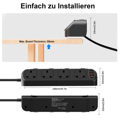UK Desk Clamp Triangle Socket