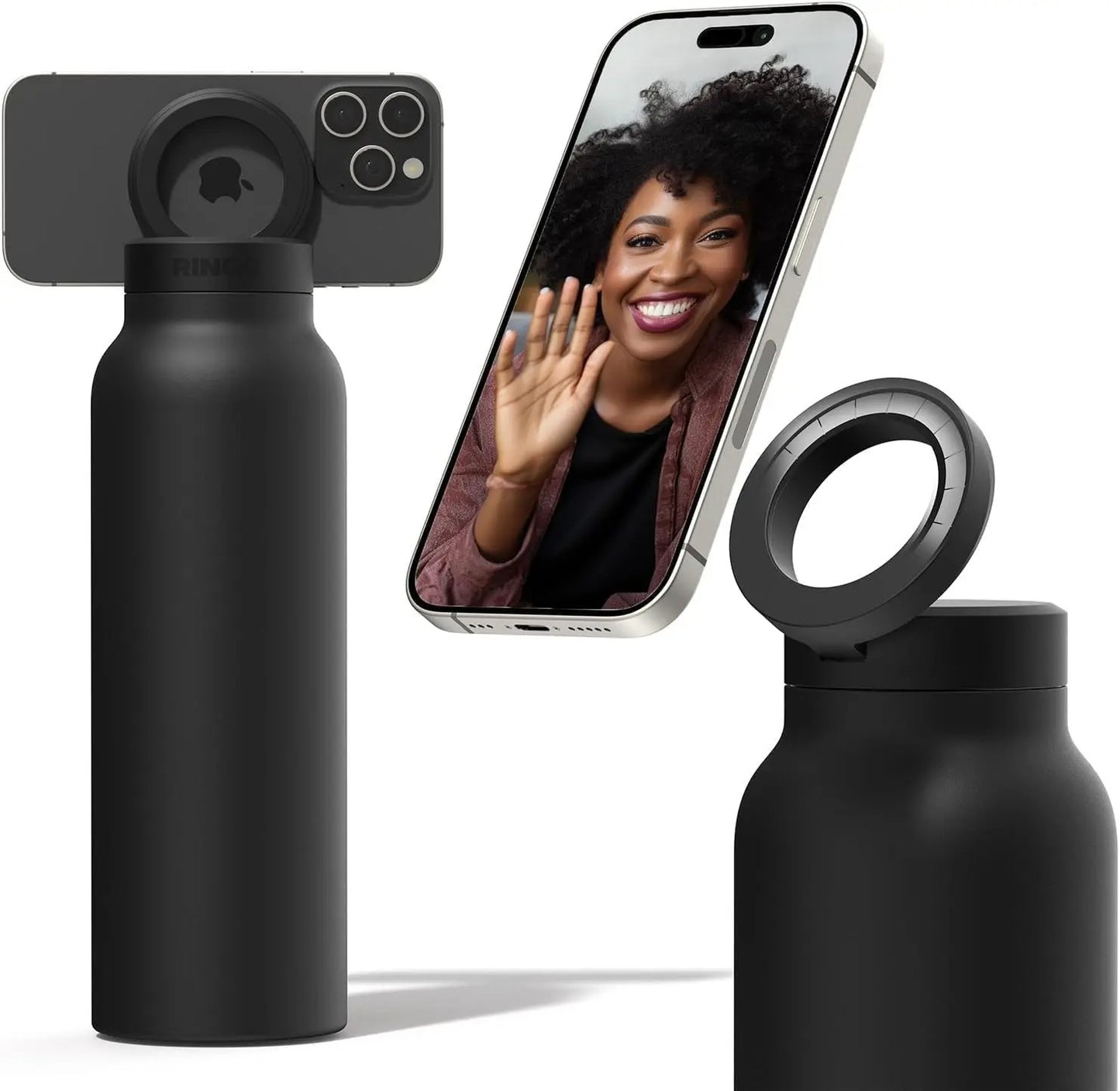 Insulated Water Bottle with Magnetic Phone Mount