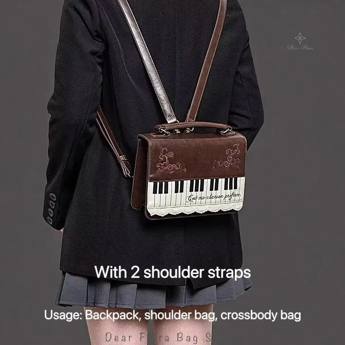 Vintage Piano Covertible Bag