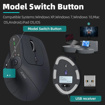 Vertical Ergonomic Mouse with Adjusting Knob